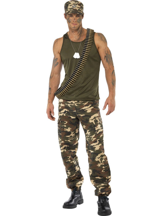 Combat Soldier Mens Khaki Camo Costume - Buy Online Only