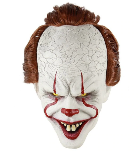 Pennywise Latex Mask With Hair Attached