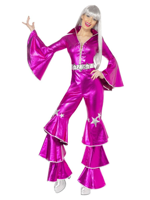 Dancing Dream Pink 70s Jumpsuit Costume |  Buy Online - The Costume Company | Australian & Family Owned 