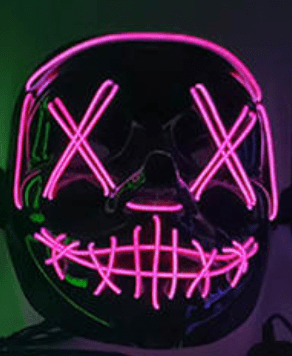 Pink Neon Flashing Mask | Fast Shipping within Australia