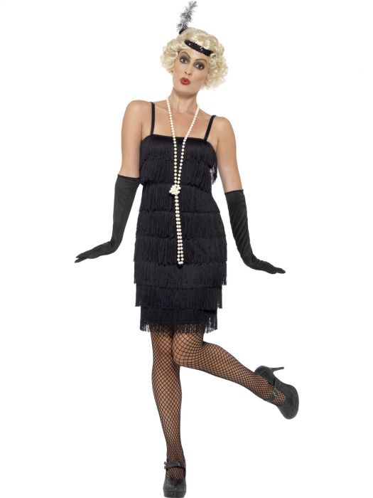Flapper Dress Short Black Costume