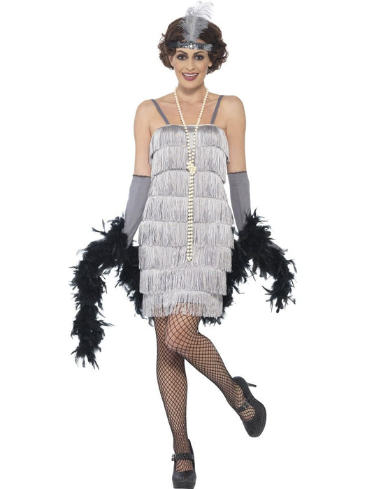 Flapper Dress - Short Silver Costume