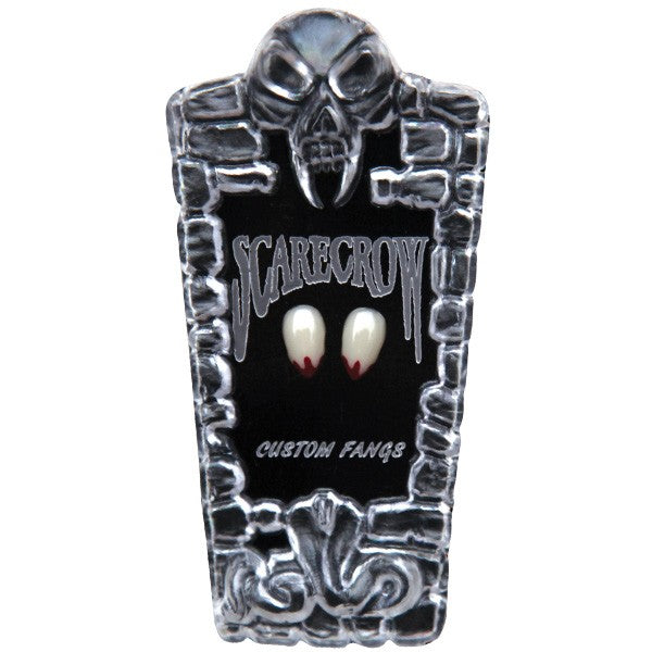 Vampire Fangs Deluxe Blood Tip Scarecrow Custom Fit Halloween Teeth