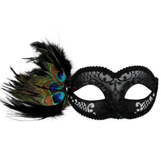 Adrianna Peacock Feathered Eye Mask | Buy Online - The Costume Company | Australian & Family Owned 