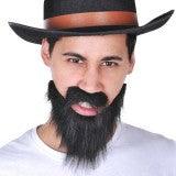 Beard and Moustache Black Set - The Costume Company