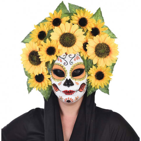 Day of the Dead Sunflower Face Mask | Buy Online - The Costume Company | Australian & Family Owned 
