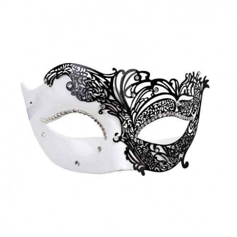 Filigree Black & White Mask | Buy Online - The Costume Company | Australian & Family Owned 