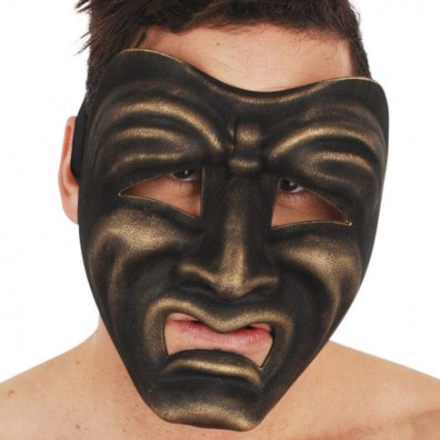 Tragedy Gold Face Mask | Buy Online - The Costume Company | Australian & Family Owned 