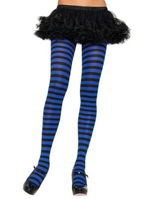 Black and Green Stripe Tights - The Costume Company