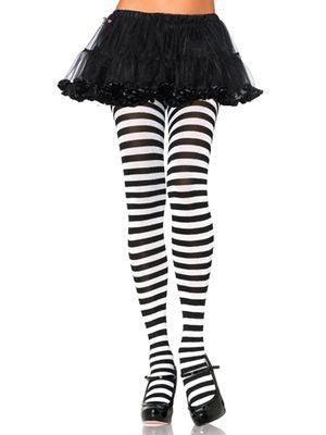 Black and Orange Stripe Tights - The Costume Company