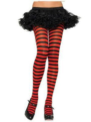 Black and Lime Stripe Witch Tights