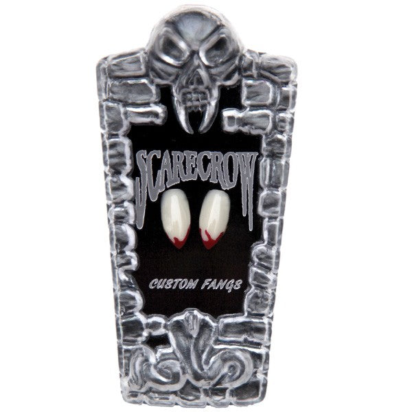 Vampire Fangs Deluxe Blood Tip Scarecrow Custom Fit Halloween Teeth