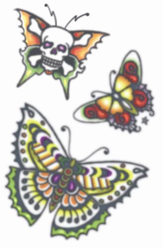 Butterflies Vintage 1960s Tattoo - The Costume Company | Fancy Dress Costumes Hire and Purchase Brisbane and Australia