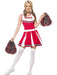 Vibrant red cheerleader costume at The Costume Company