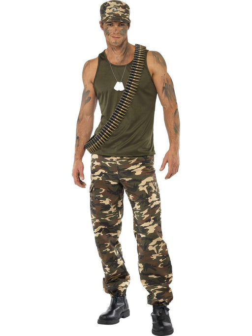 Combat Soldier Mens Khaki Camo Costume - Buy Online Only - The Costume Company