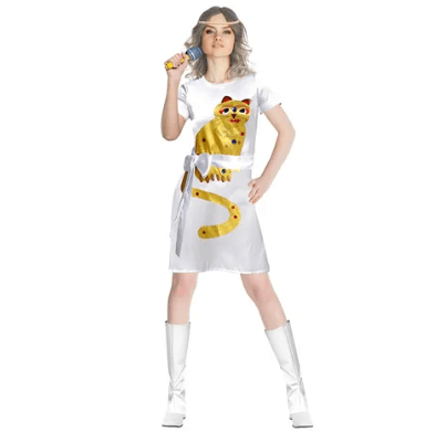 Dancing Queen Yellow Cat Dress Costume 