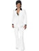 Disco 70s Costume. White suit with faux black shirt underneath.