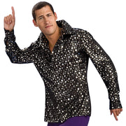 Disco Shirt Black with Silver Stars Costume 