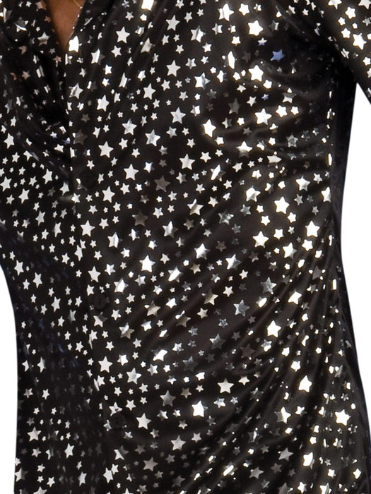 Disco Shirt Black with Silver Stars Costume - Buy Online Only - The Costume Company