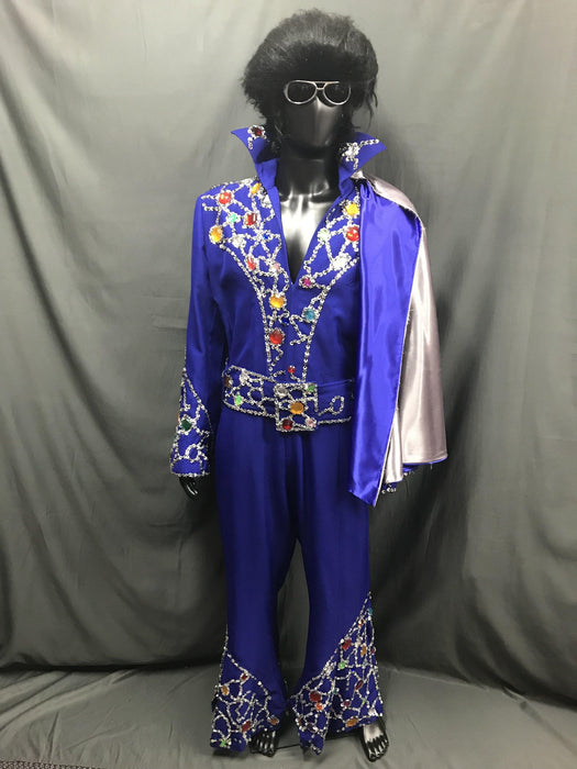 Elvis Style Jumpsuit Blue - Hire - The Costume Company | Fancy Dress Costumes Hire and Purchase Brisbane and Australia