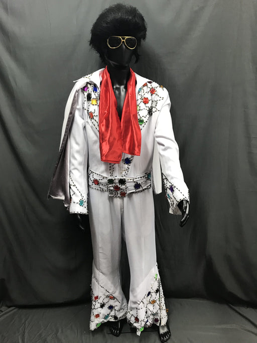 Elvis Style Jumpsuit White - Hire - The Costume Company | Fancy Dress Costumes Hire and Purchase Brisbane and Australia