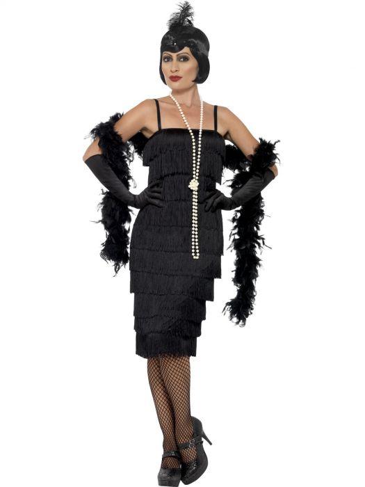 Flapper Dress Long Black Costume - Buy - The Costume Company