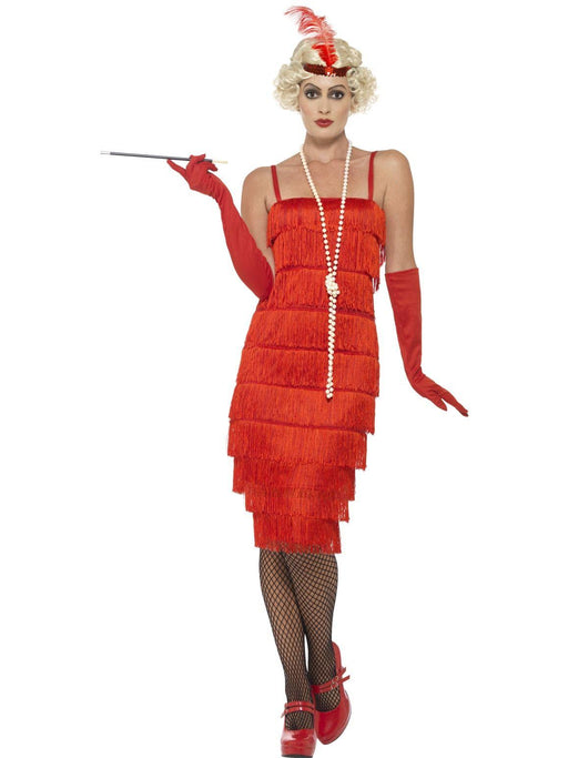 Flapper Dress Long Red Costume - The Costume Company