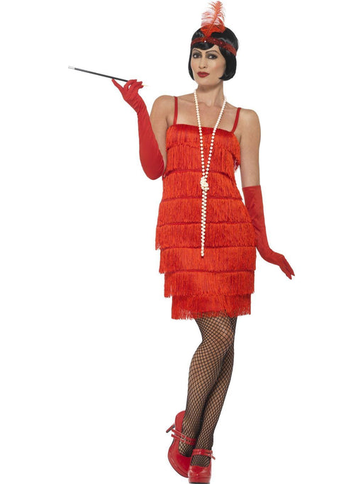 Flapper Dress Short Red Costume - The Costume Company