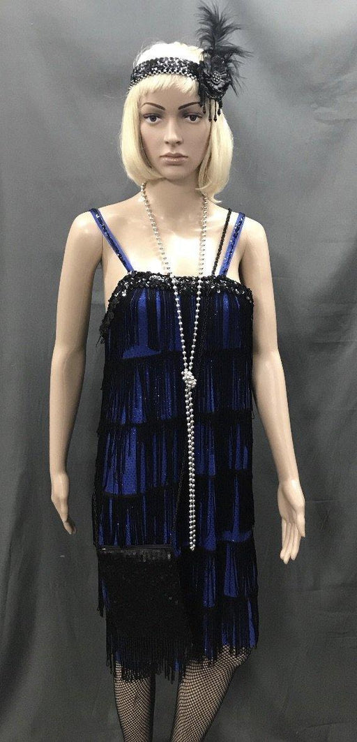 Flapper Roaring 20's Black and Blue Dress - Hire - The Costume Company | Fancy Dress Costumes Hire and Purchase Brisbane and Australia