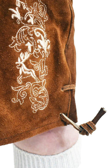 Genuine Premium Leather Oktoberfest Lederhosen With Pockets, And A Shirt - The Costume Company