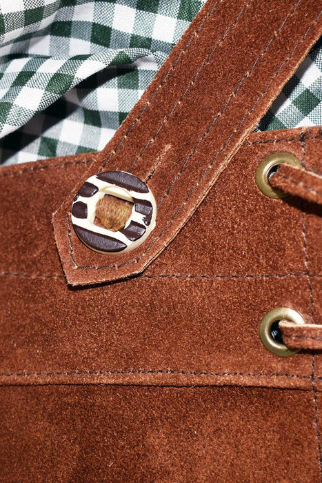 Genuine Premium Leather Oktoberfest Lederhosen With Pockets, And A Shirt - The Costume Company