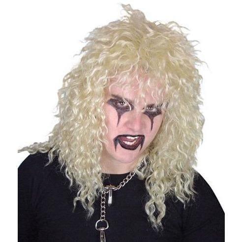 Glam Rock 80s Blonde Curly Wig - The Costume Company