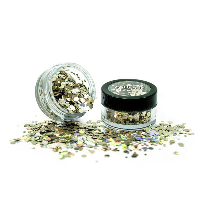 Golden Girl Holographic Chunky Glitter Pot - The Costume Company