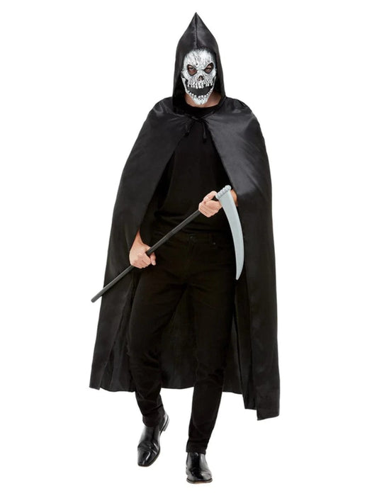 Grim Reaper Cape Mask and Scythe Costume Set