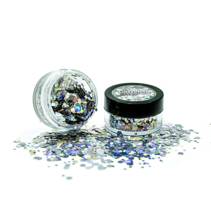 Cosmic Blue Holographic Chunky Glitter Pot