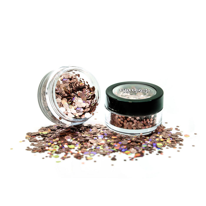 Rose Gold Holographic Chunky Glitter Pot