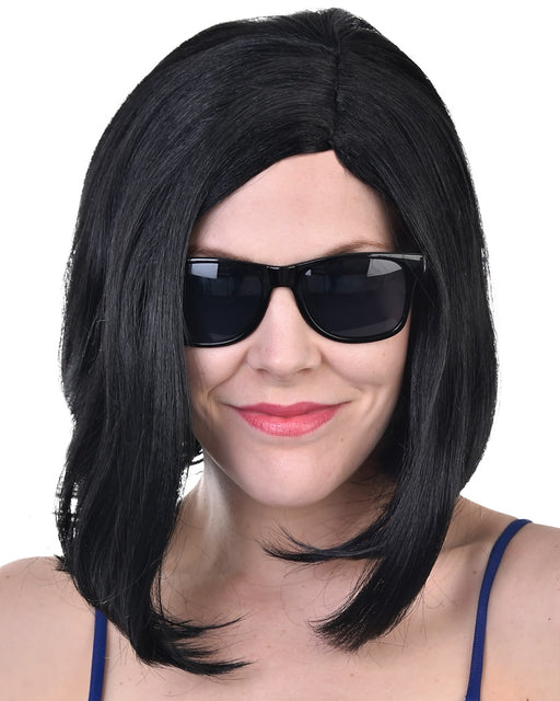 Black Shoulder Length Wig | Buy Online - The Costume Company | Australian & Family Owned 