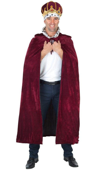 King Cape Burgundy with Snow Collar - The Costume Company