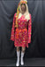 60-70s Ladies - Pink Dress with Yellow Square Pattern - Hire - The Costume Company | Fancy Dress Costumes Hire and Purchase Brisbane and Australia