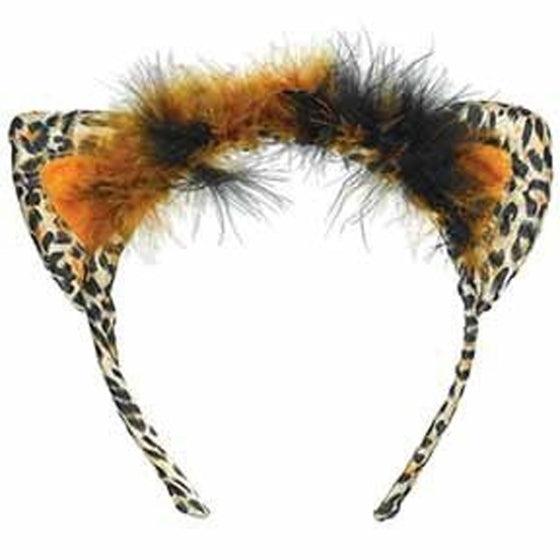 Leopard Cat Ears Feather Headband