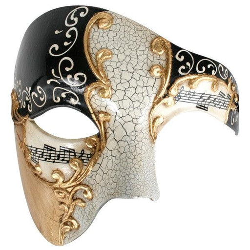 Maestro Black and Gold Eye Mask - The Costume Company