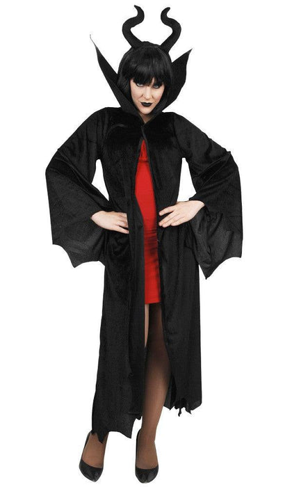 Maleficent Style Black Cape with Horns on Headband - The Costume Company