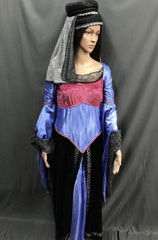 Medieval Blue, Pink and Black Dress - Hire - The Costume Company | Fancy Dress Costumes Hire and Purchase Brisbane and Australia