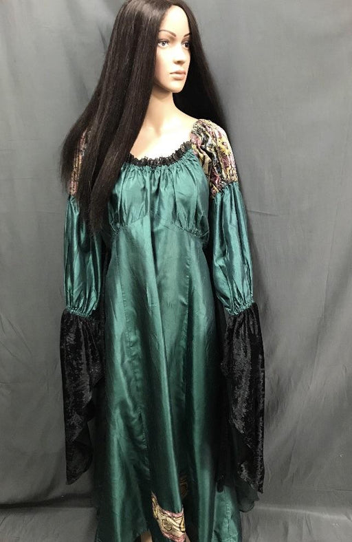 Medieval Long Green Satin Dress - Hire - The Costume Company | Fancy Dress Costumes Hire and Purchase Brisbane and Australia