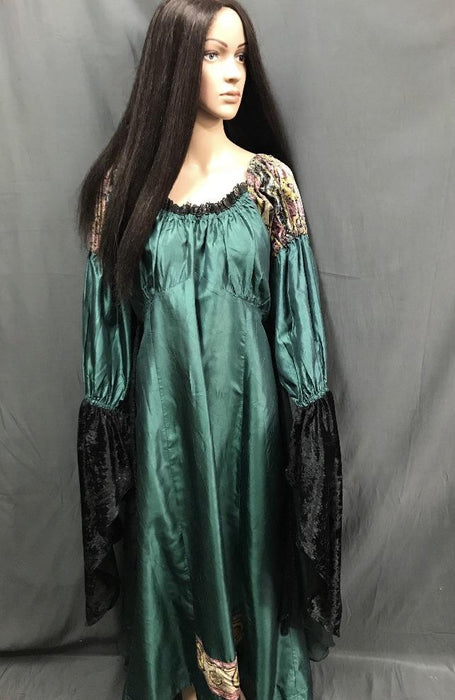 Medieval Long Green Satin Dress - Hire - The Costume Company | Fancy Dress Costumes Hire and Purchase Brisbane and Australia