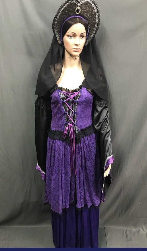 Medieval Purple and Black Noble Lady Dress - Hire - The Costume Company | Fancy Dress Costumes Hire and Purchase Brisbane and Australia