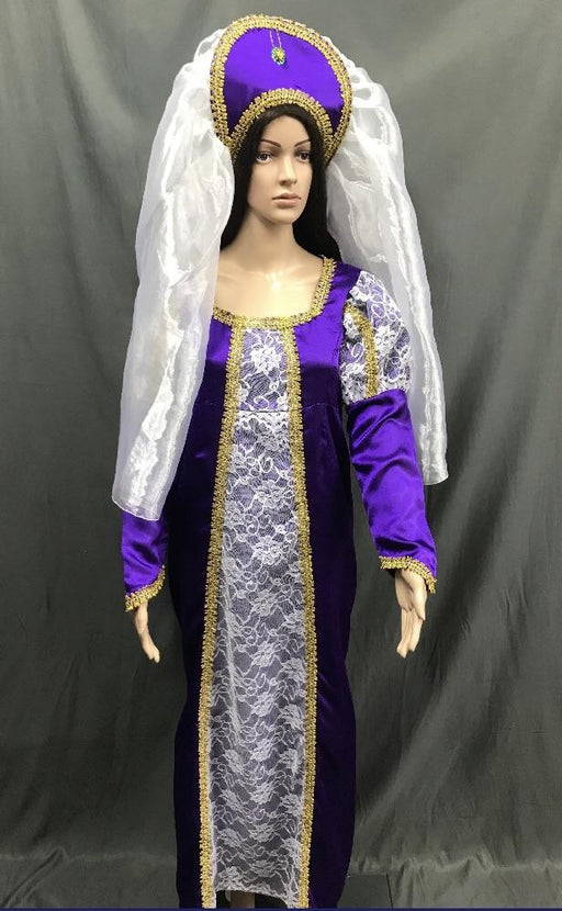 Medieval Purple and White Lace Princess Dress - Hire - The Costume Company | Fancy Dress Costumes Hire and Purchase Brisbane and Australia