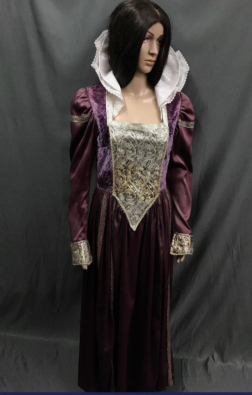 Medieval Purple Satin Princess Dress with Velvet Bodice - Hire - The Costume Company | Fancy Dress Costumes Hire and Purchase Brisbane and Australia