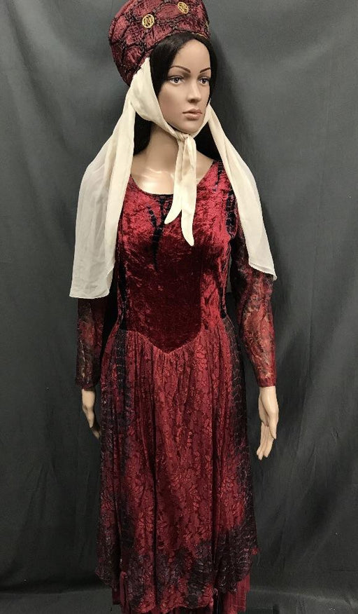 Medieval Red Velvet Dress - Hire - The Costume Company | Fancy Dress Costumes Hire and Purchase Brisbane and Australia