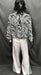 60-70s Mens Disco Costume - Blue White Pattern Shirt with White Flares - Hire - The Costume Company | Fancy Dress Costumes Hire and Purchase Brisbane and Australia